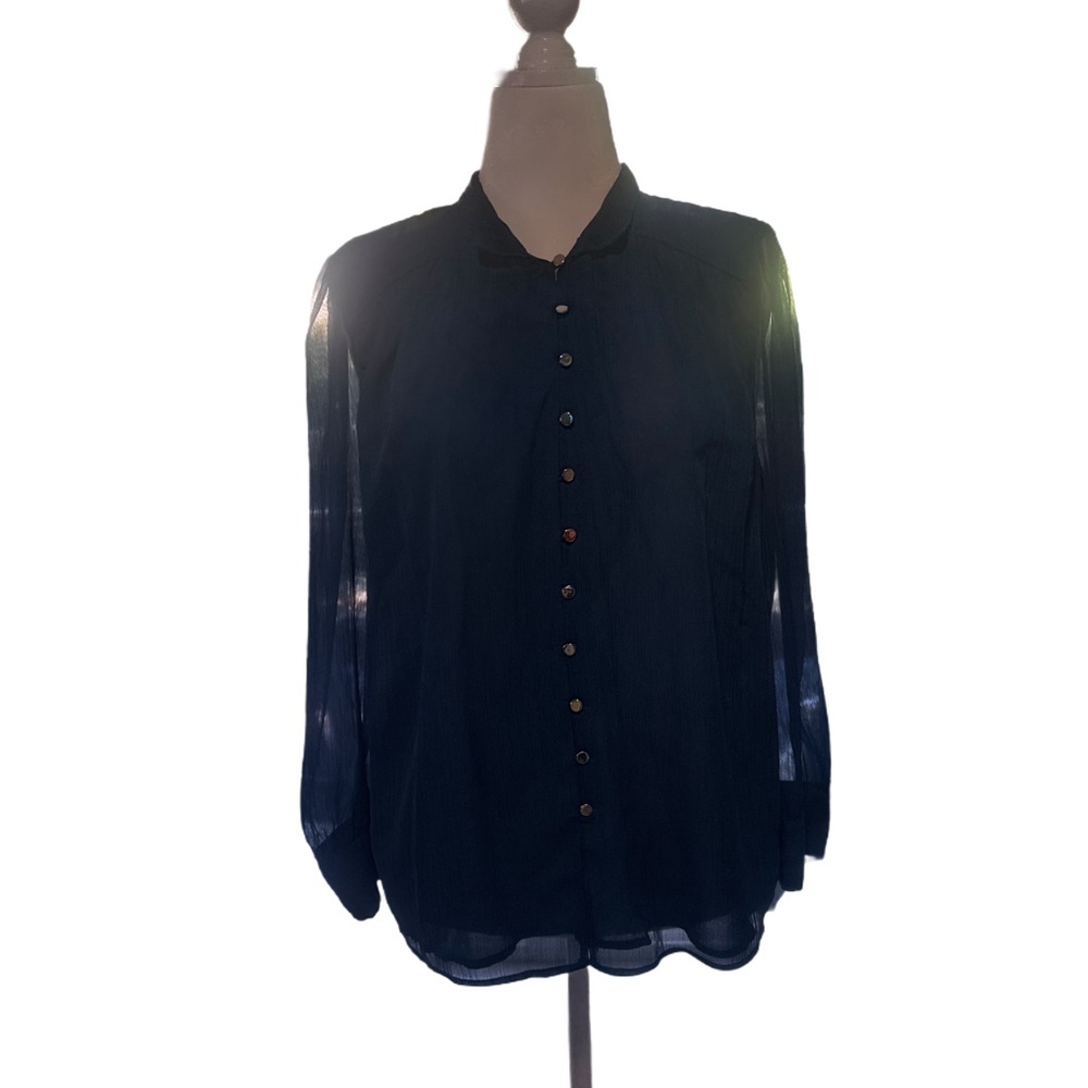 Ann Taylor XL Teal Button Down Blouse